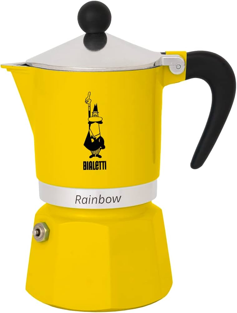 Moka konvice rainbow, na 3 šálky – žlutá