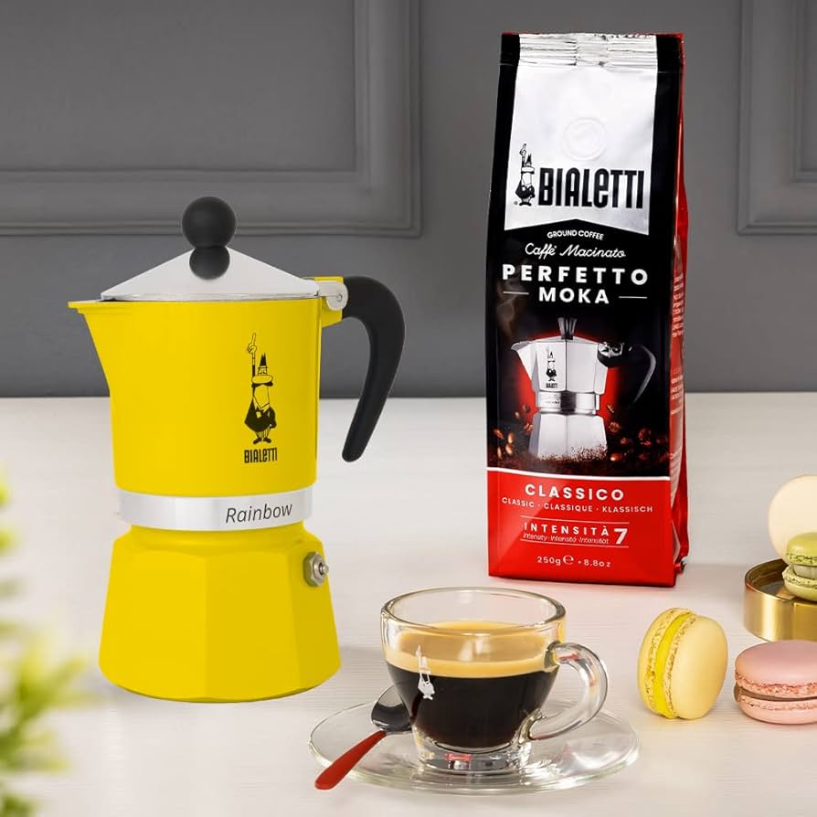 Moka konvice rainbow, na 6 šálků – žlutá
