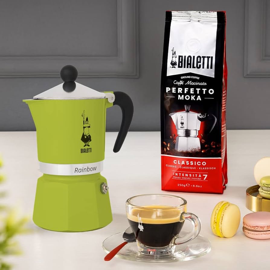 Moka konvice rainbow, na 3 šálky – zelená