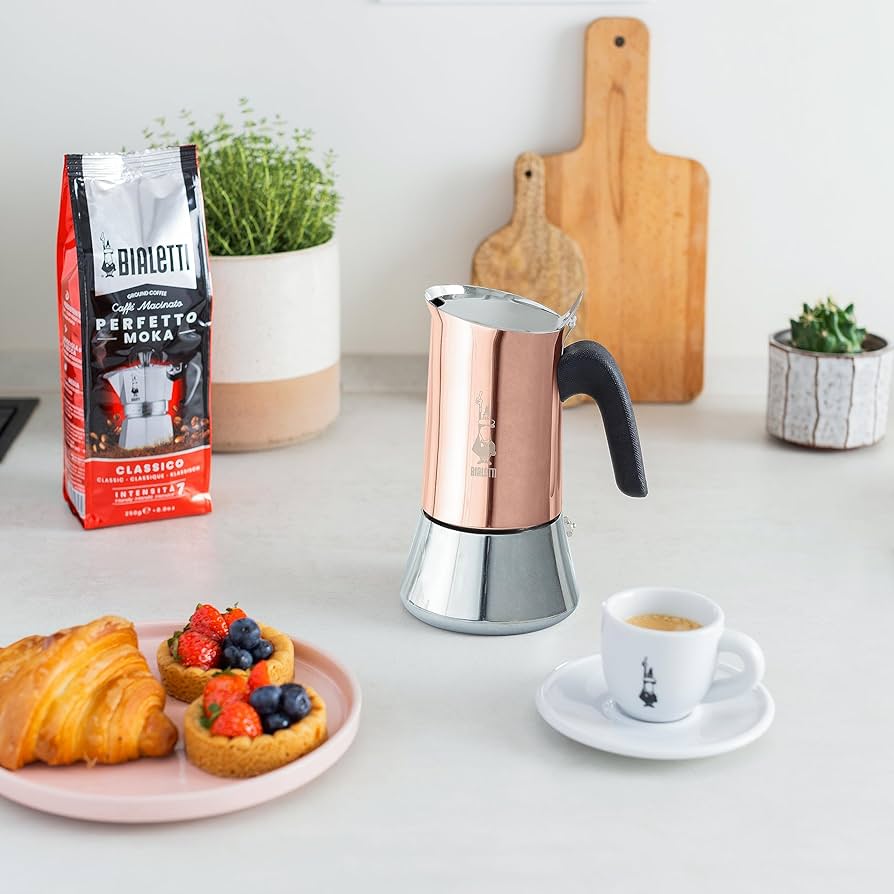 Nerezová moka konvice Venus Induction, na 6 šálků – měděná