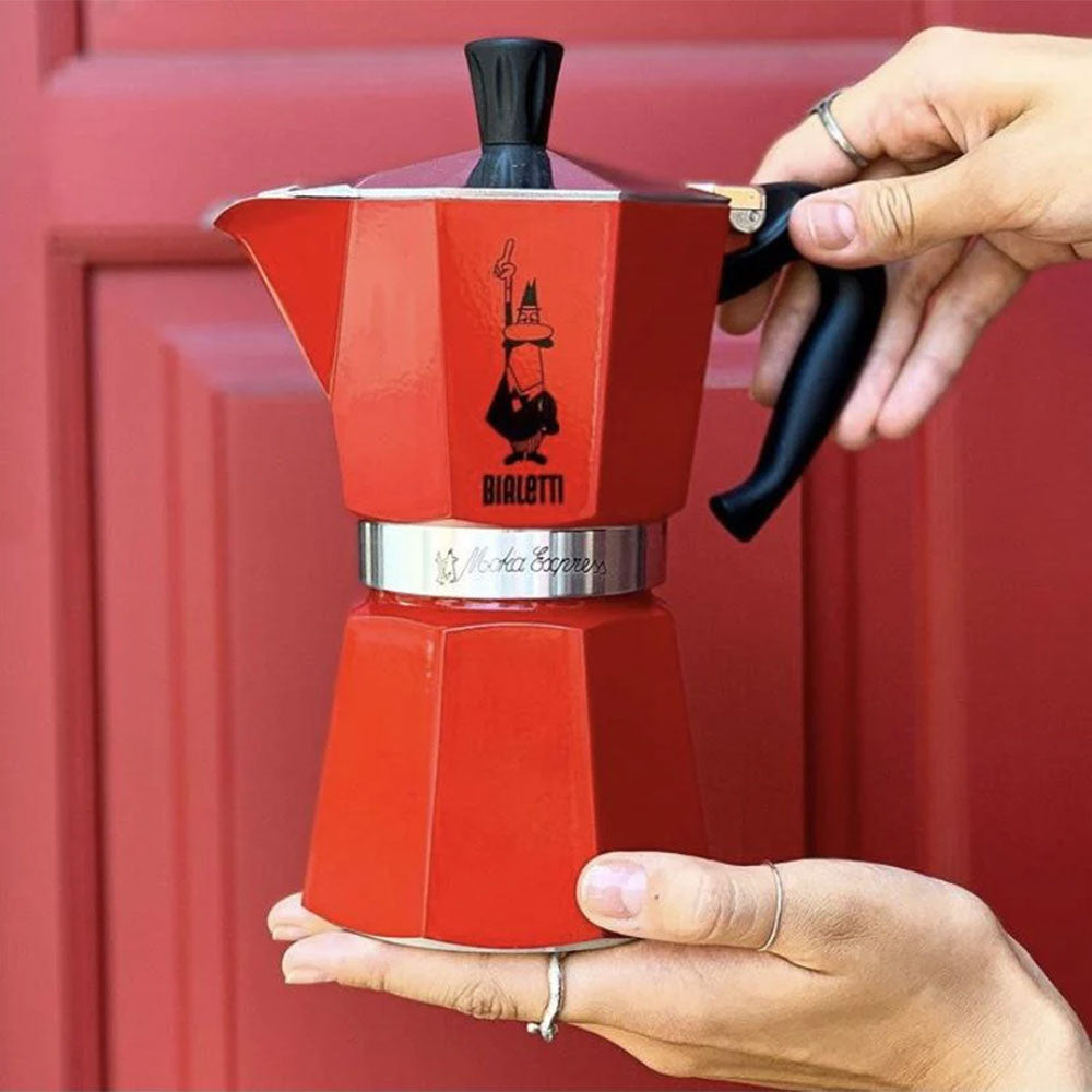 Moka konvice Moka Express, na 6 šálků – červená