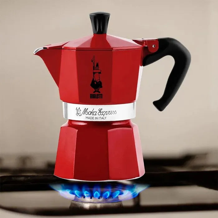 Moka konvice Moka Express, na 3 šálky – červená